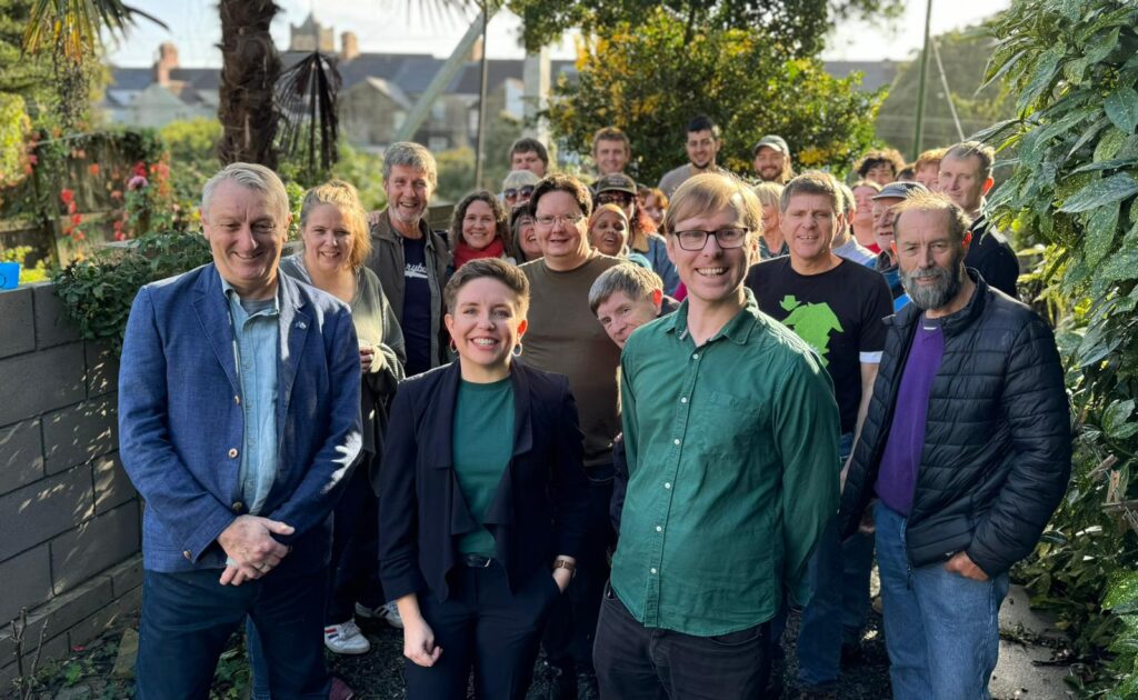 A group of Green Party campaigners in Cardiff